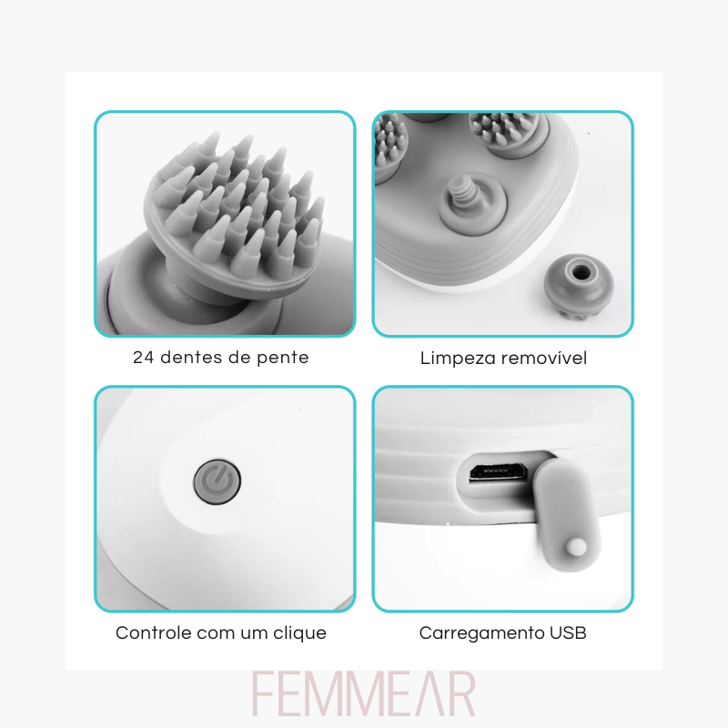 RelaxScalp – Massageador Elétrico 4D de Couro Cabeludo