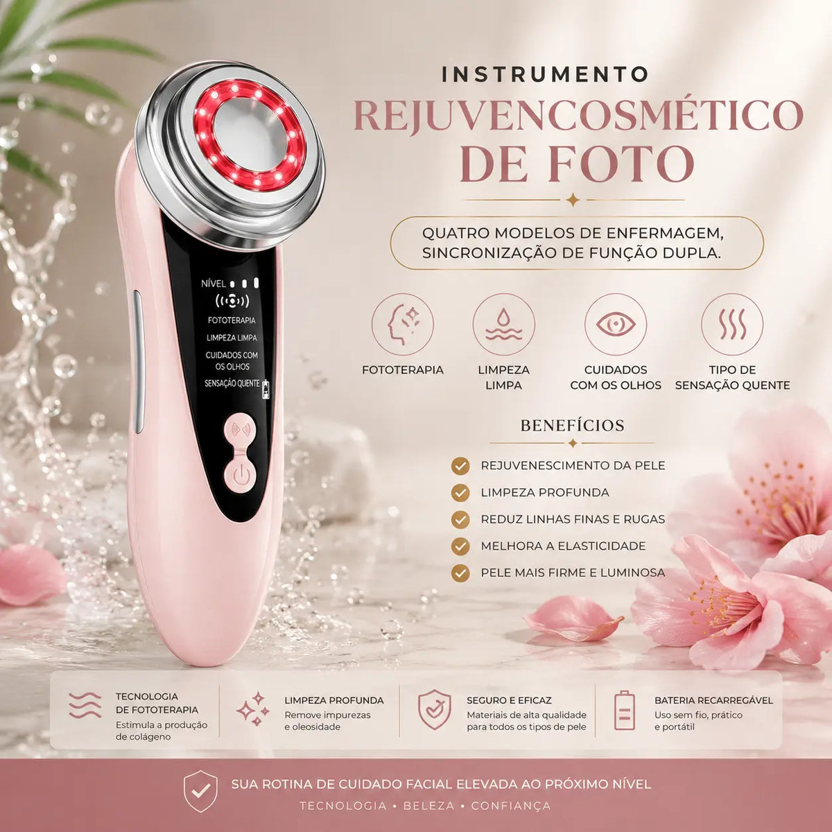 EM OFERTA DISPONIVEL - Massageador Eletrico FACIAL 4 em 1