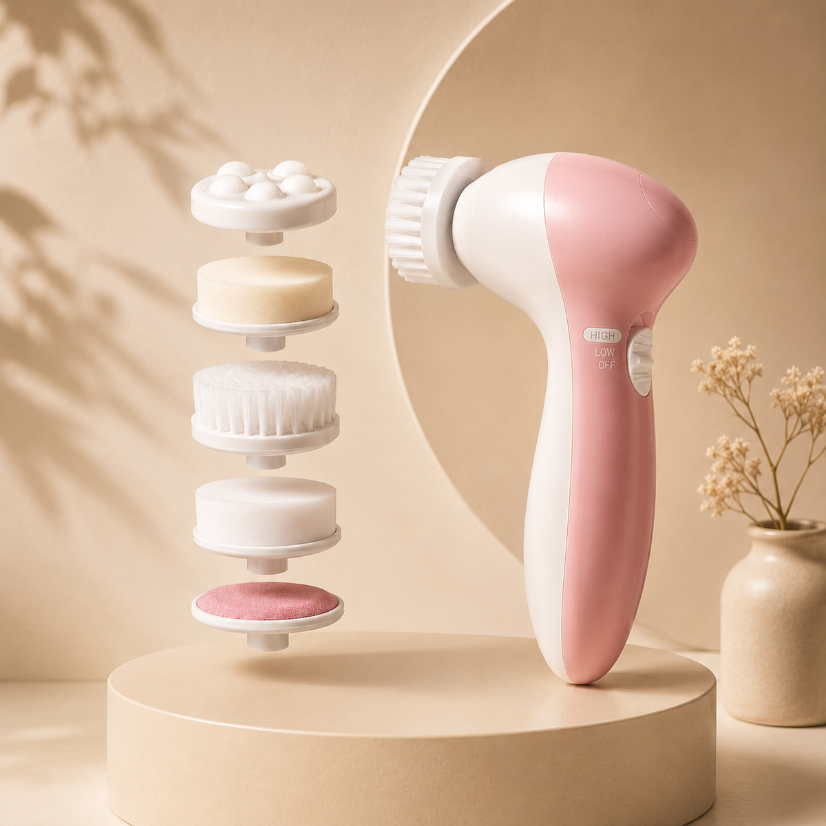 SkinPulse™ 5 em 1 Limpeza Profunda, Esfoliação e Massagem Facial