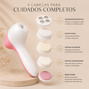 SkinPulse™ 5 em 1 Limpeza Profunda, Esfoliação e Massagem Facial