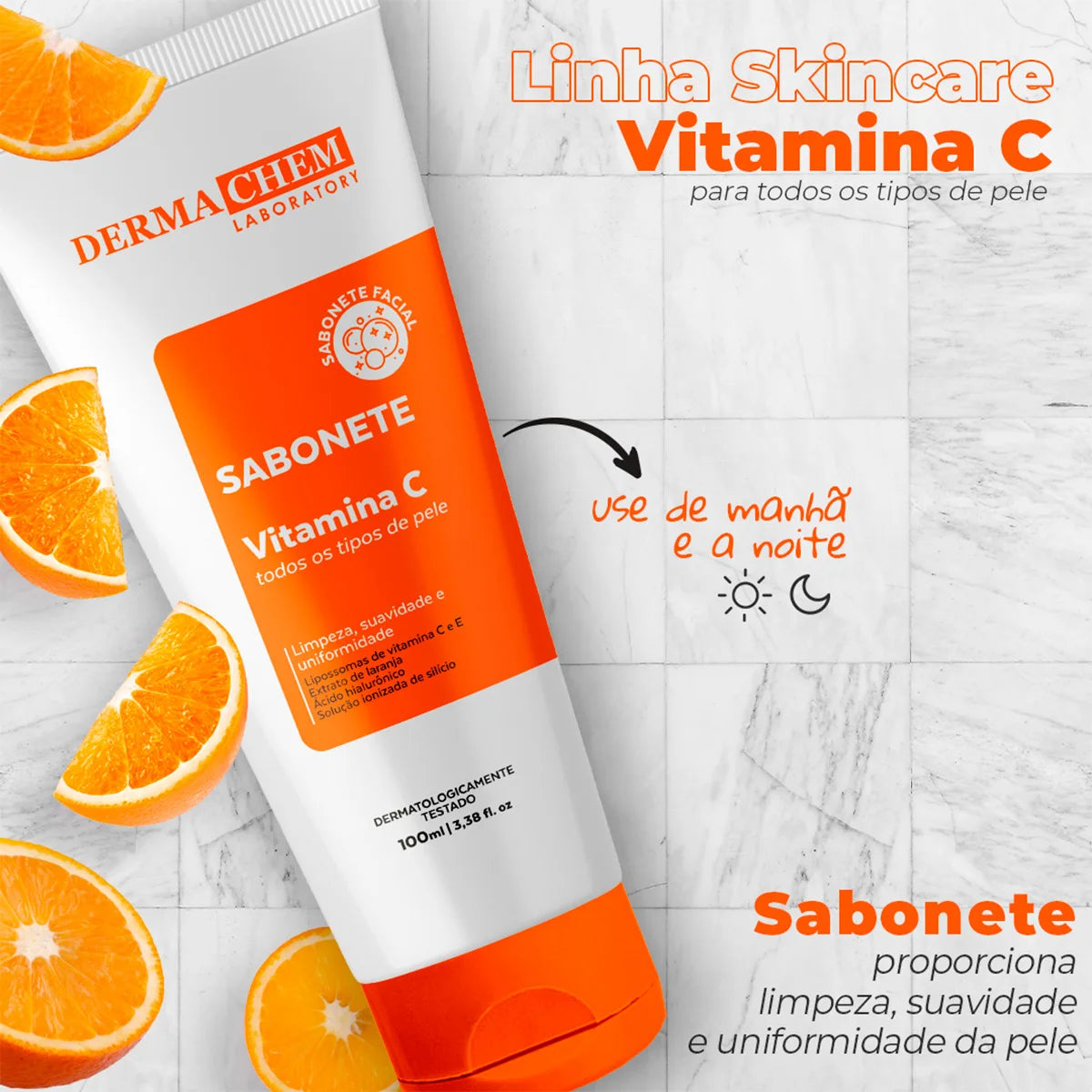 Kit Skincare Clareador e Anti-idade com Vitamina C – Dermachem (3 Peças