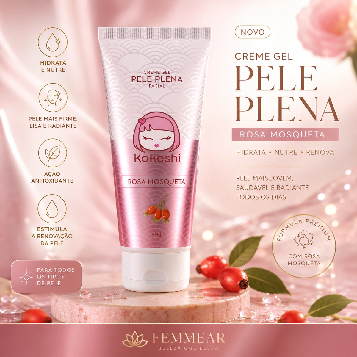 EM OFERTA Creme Facial Gota de Colágeno Kokeshi 45g