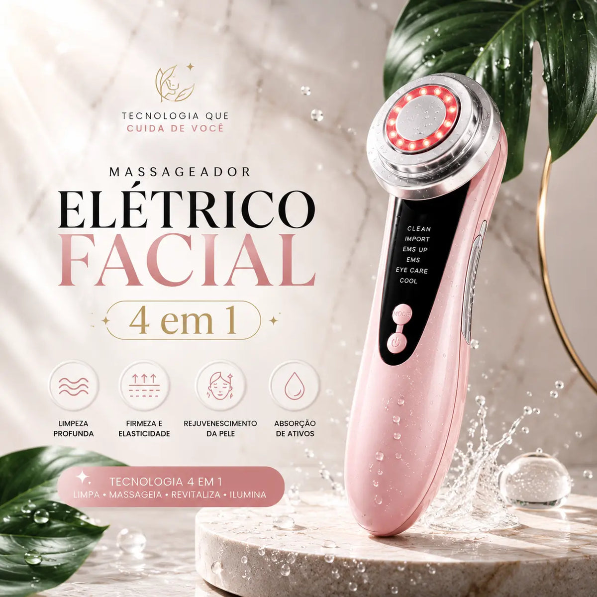 EM OFERTA DISPONIVEL - Massageador Eletrico FACIAL 4 em 1