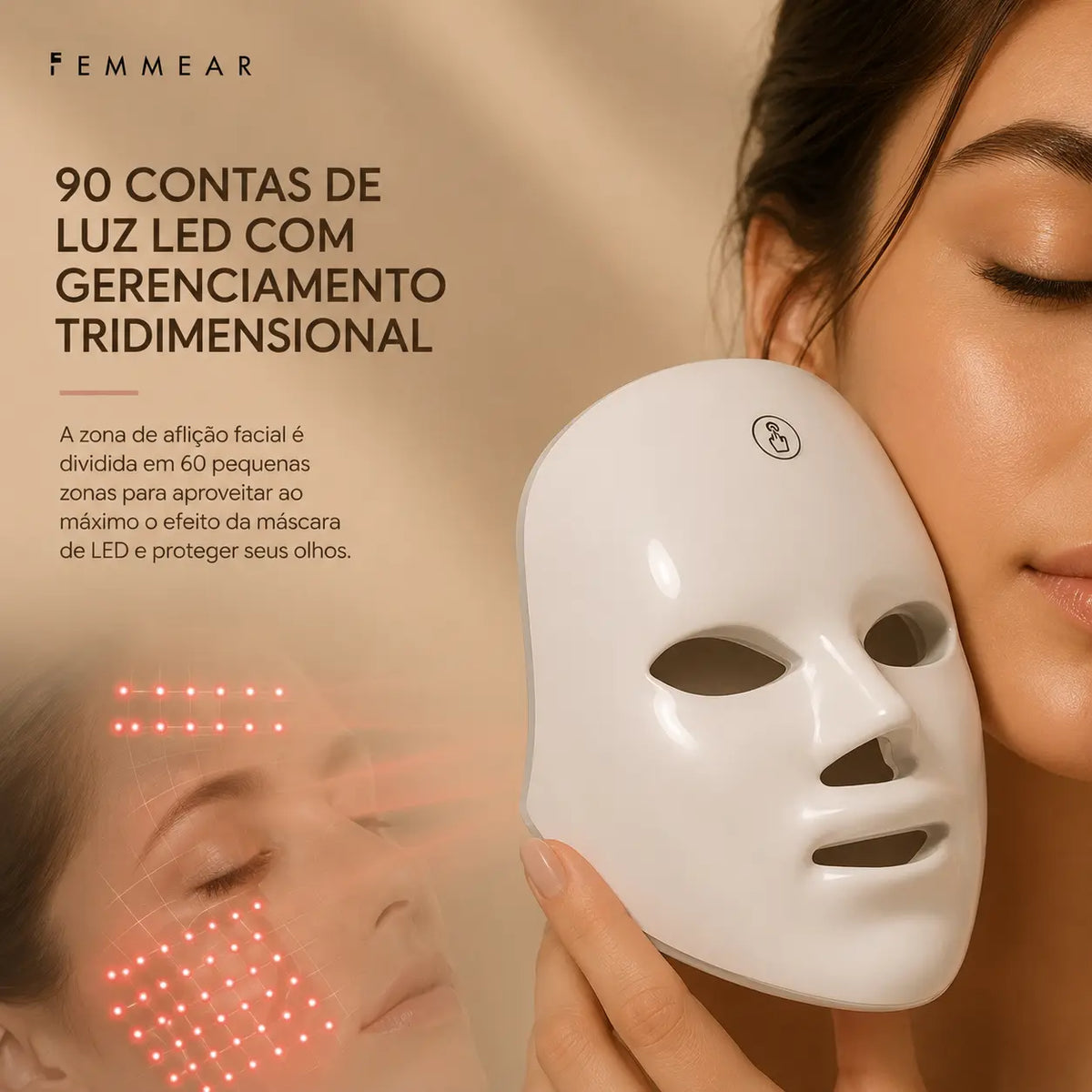 Máscara Facial LED 7 Cores Profissional