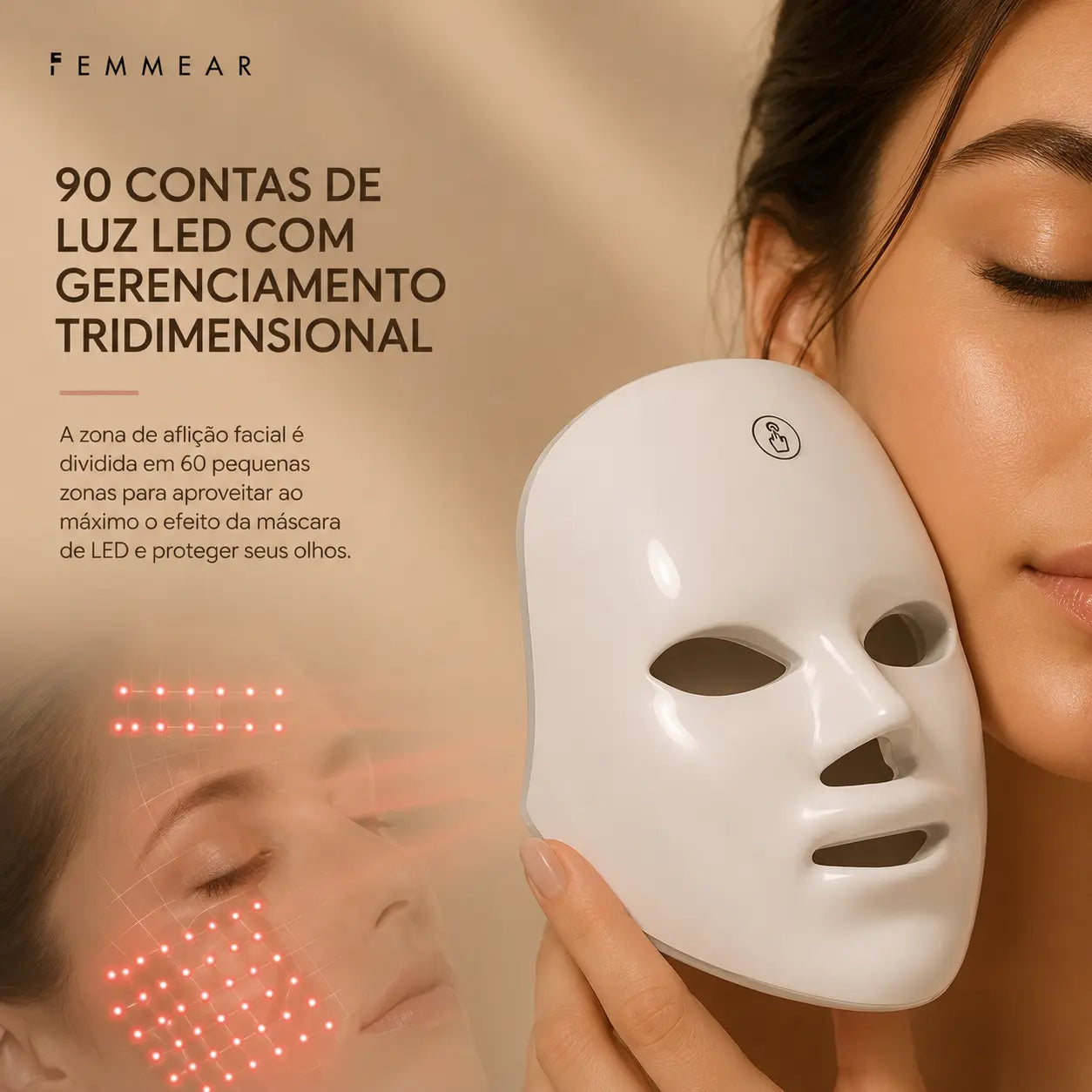 Máscara Facial LED 7 Cores Profissional