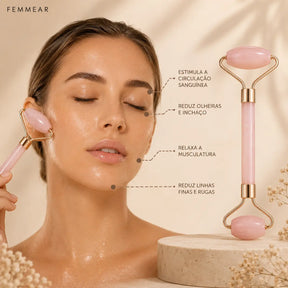 Rose Glow| Roller Facial de Quartzo Rosa