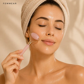 Rose Glow| Roller Facial de Quartzo Rosa