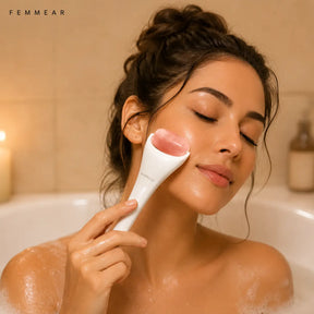 Massageador Gelado Rolo Drenagem Rosto Inchaço Rugas Limpeza