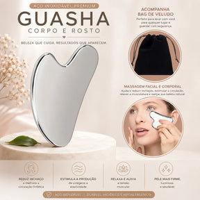 Gua Sha Facial em Aço Inox