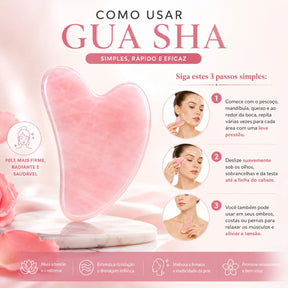Rolo Facial Quartzo Rosa + Gua Sha