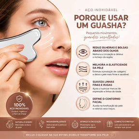 Gua Sha Facial em Aço Inox