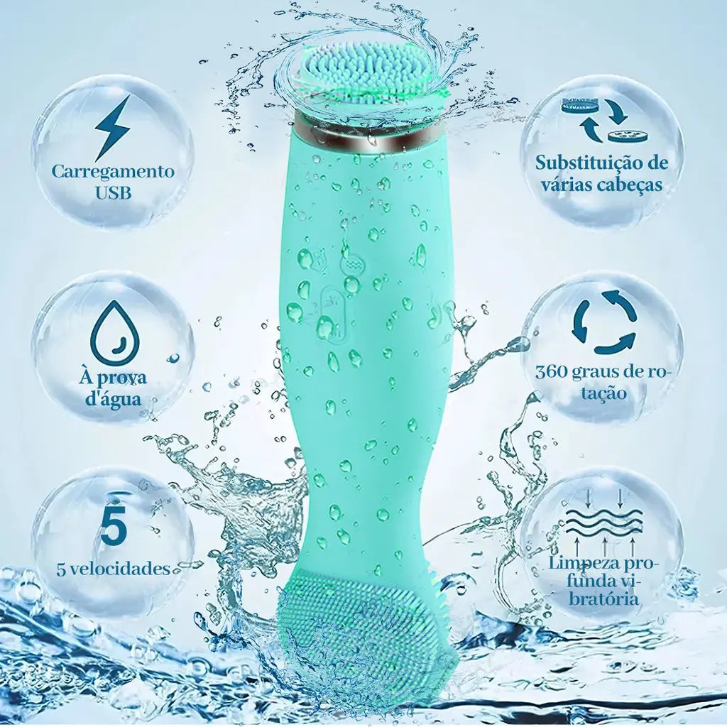 Escova Facial Elétrica de Limpeza Profunda