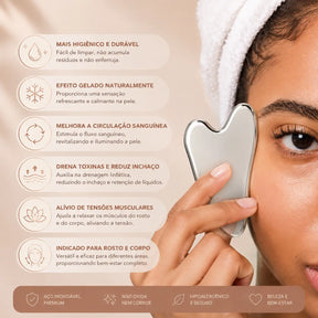 Gua Sha Facial em Aço Inox