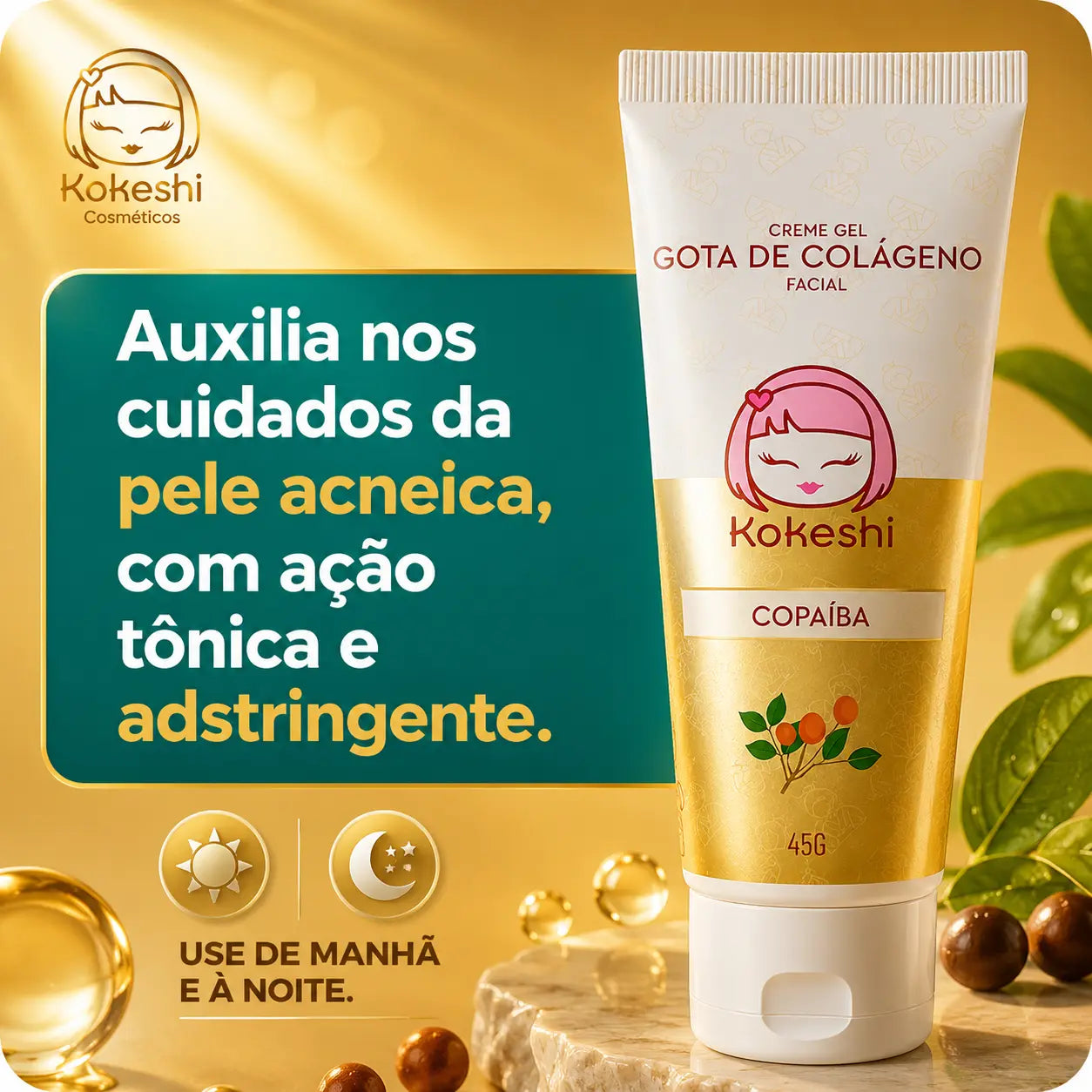 EM OFERTA Creme Facial Gota de Colágeno Kokeshi 45g