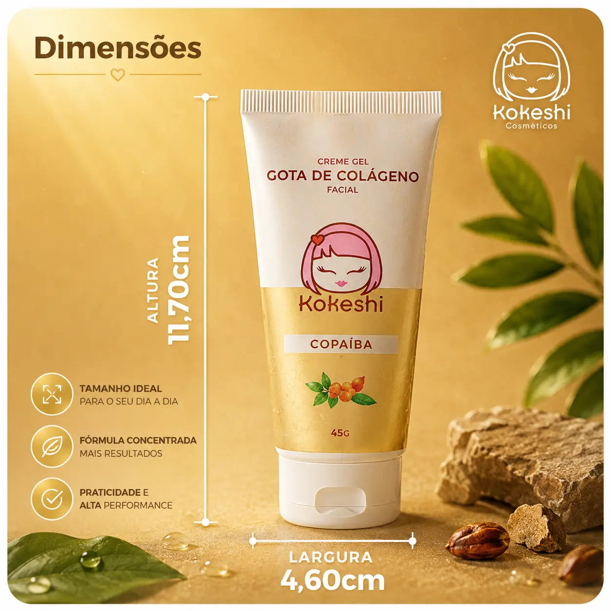 EM OFERTA Creme Facial Gota de Colágeno Kokeshi 45g