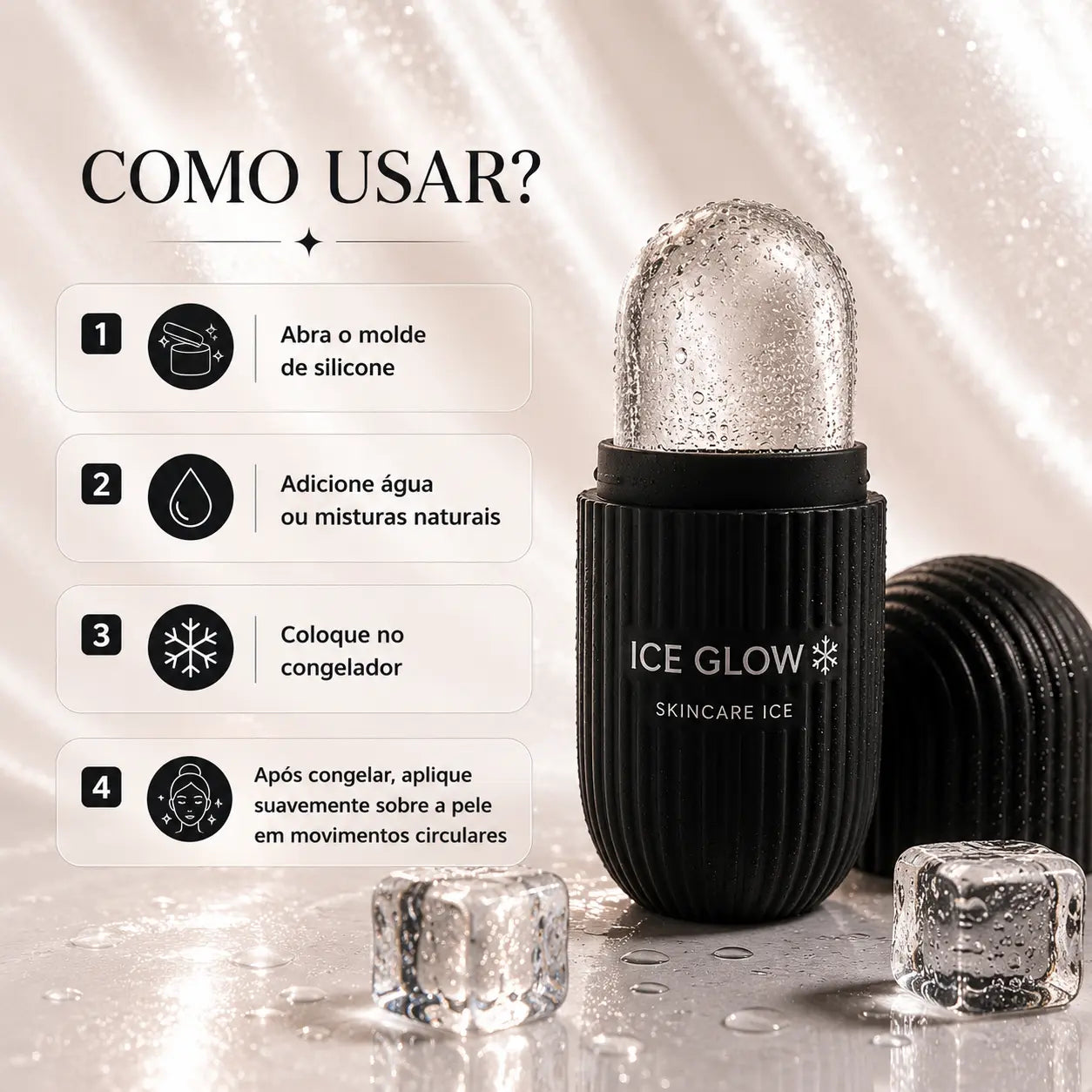 EM OFERTA IceGlow - Rolo Facial de Gelo Anti Inchaço