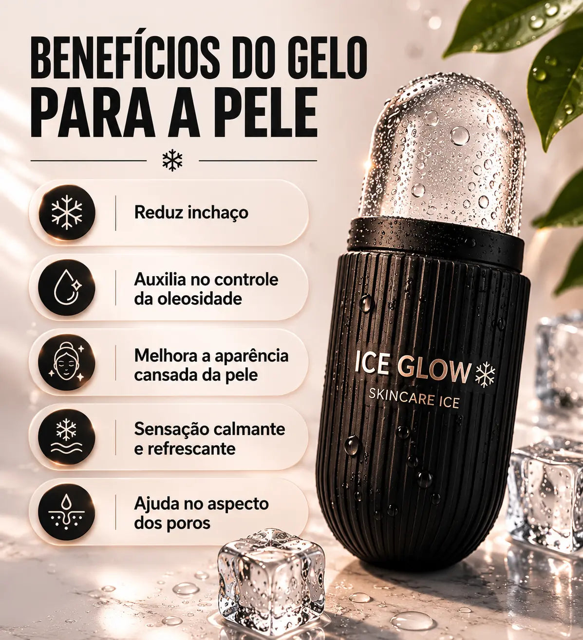 EM OFERTA IceGlow - Rolo Facial de Gelo Anti Inchaço