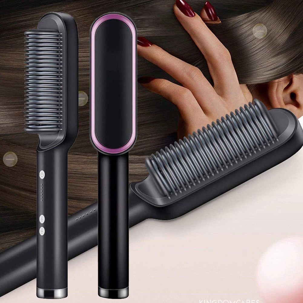 Escova Alisadora Beauty Hair 3 em 1 – Bivolt e Inteligente