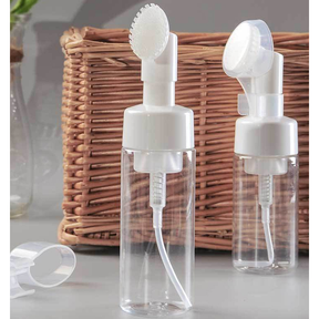 Frasco Pump Espumador Para Limpeza Facial Skin Care Com Escova De Silicone Portátil Para Viagem