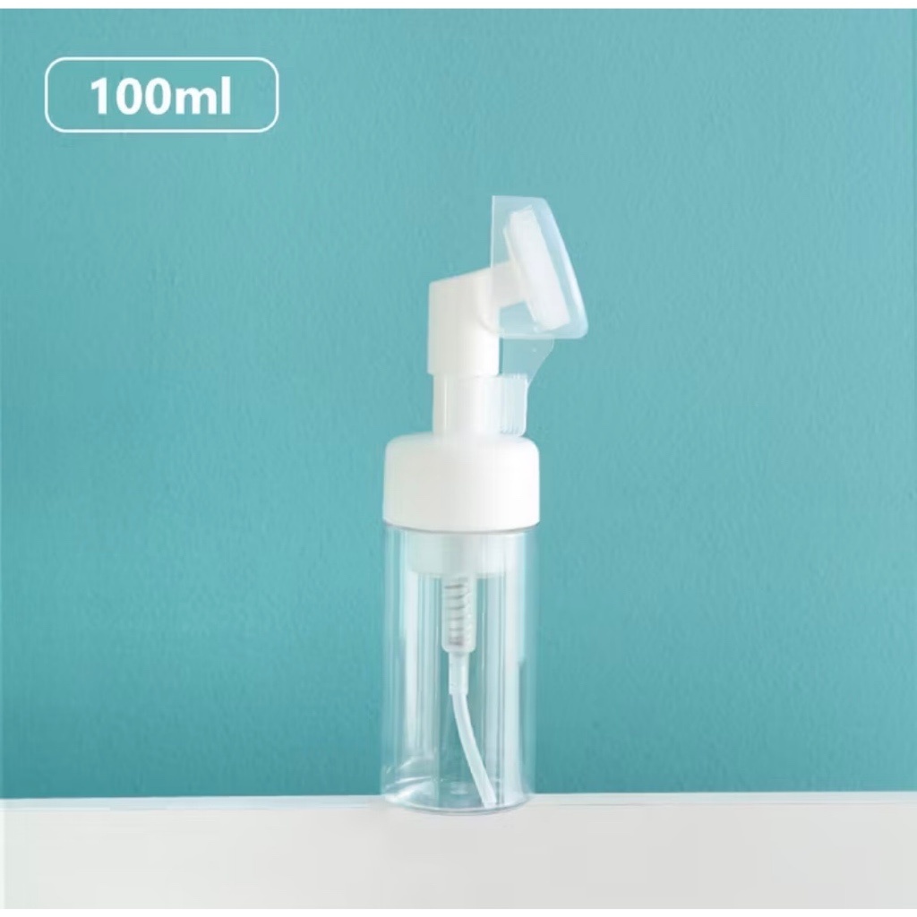 Frasco Pump Espumador Para Limpeza Facial Skin Care Com Escova De Silicone Portátil Para Viagem