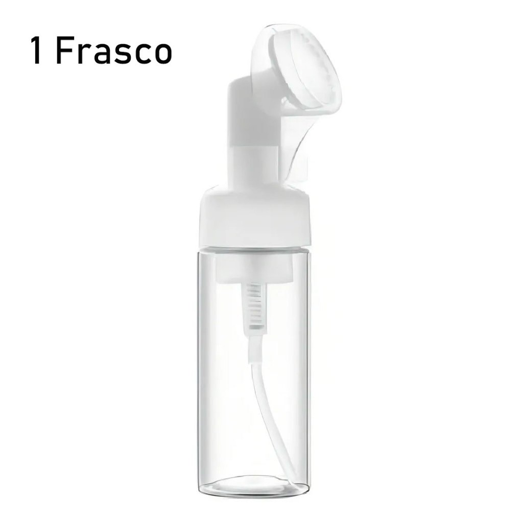 Frasco Pump Espumador Para Limpeza Facial Skin Care Com Escova De Silicone Portátil Para Viagem