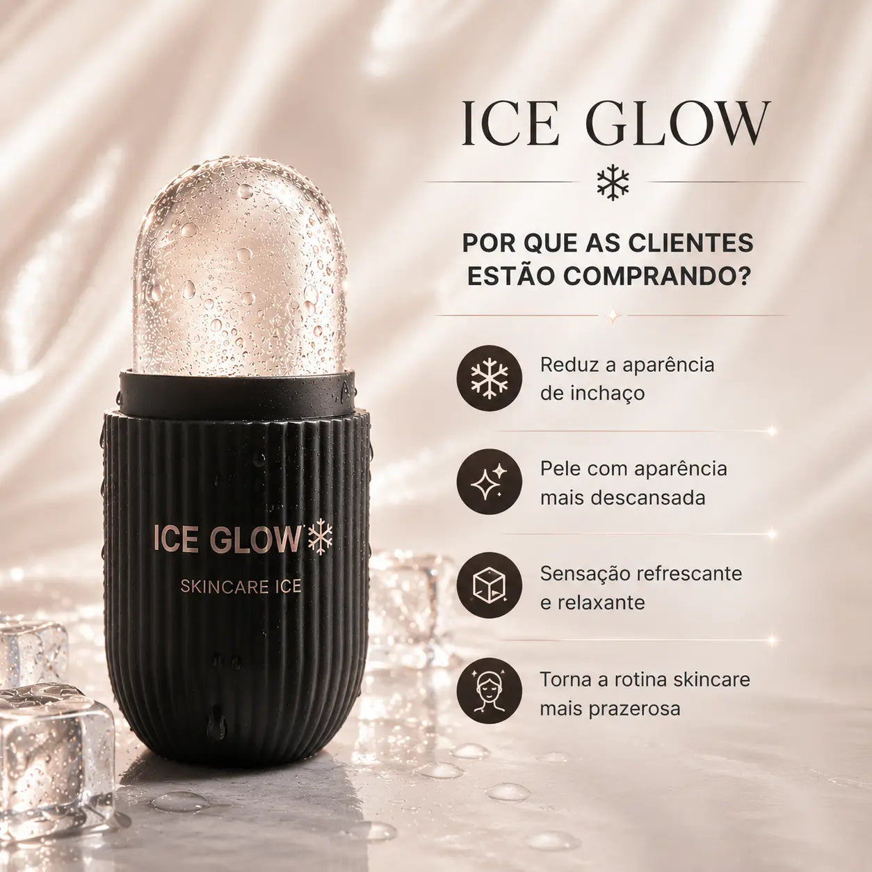 EM OFERTA IceGlow - Rolo Facial de Gelo Anti Inchaço