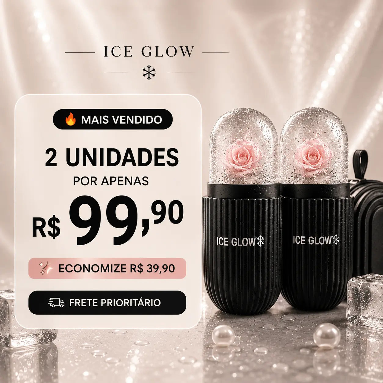 EM OFERTA IceGlow - Rolo Facial de Gelo Anti Inchaço