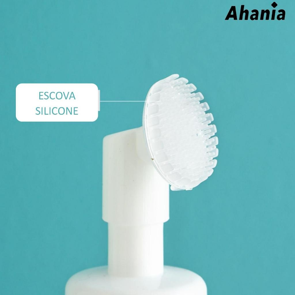 Frasco Pump Espumador Para Limpeza Facial Skin Care Com Escova De Silicone Portátil Para Viagem