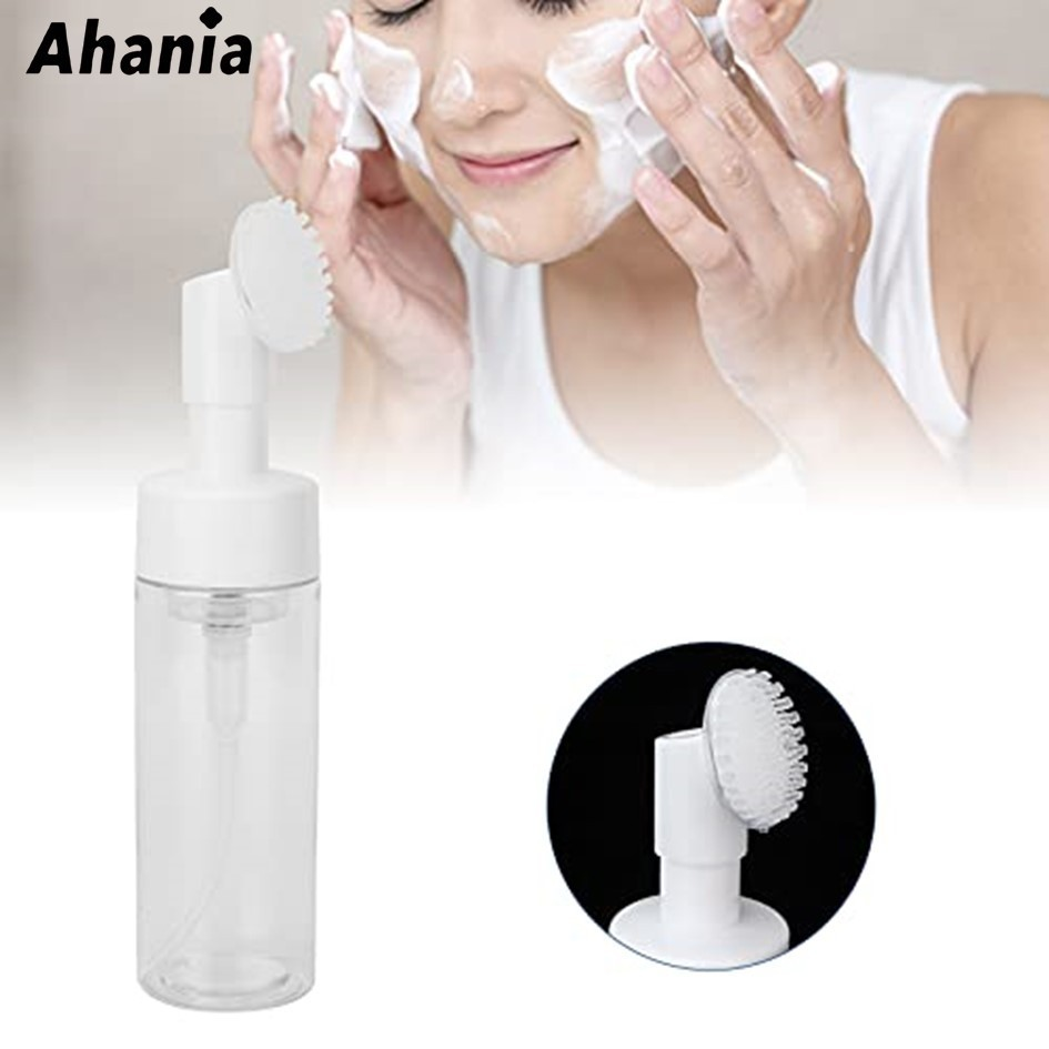 Frasco Pump Espumador Para Limpeza Facial Skin Care Com Escova De Silicone Portátil Para Viagem