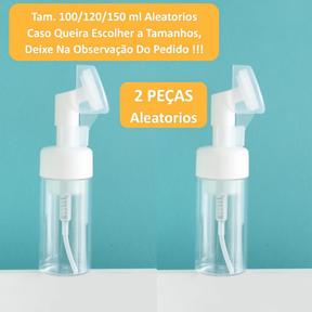 Frasco Pump Espumador Para Limpeza Facial Skin Care Com Escova De Silicone Portátil Para Viagem